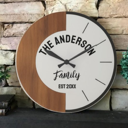 Personalized Wood warmth and charm Family Name  Grote Klok