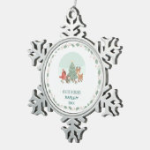 Personalized Woodland Friends Tin Sneeuwvlok Ornament (Rechts)