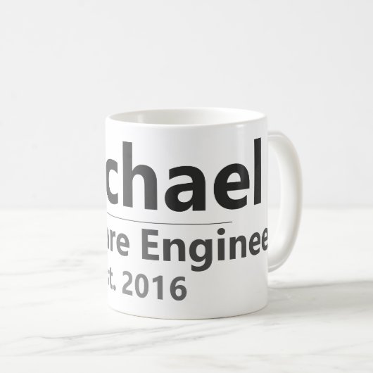 Personalized Work Mug – Custom Name & Job Title Gi (Devant droit)