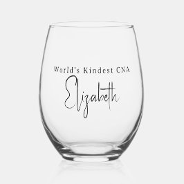Personalized “World’s Kindest CNA”  Wijnglas Zonder Voet