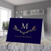 Personalized Wreator Monogram Initiaal Real Folie Wenskaart