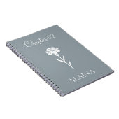 Personalized Year Carnation January Birth Flower Notitieboek (Rechterzijde)