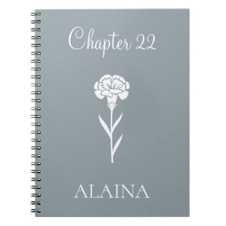 Personalized Year Carnation January Birth Flower  Notitieboek