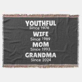 Personalized Year Youthful Wife Mom Grandma,  Deken