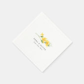 Personalized Yellow Floral Rose Wedding Napkins Servet (Hoek)