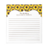 Personalized Yellow Sunflower Wood Pattern Notitieblok (Voorkant)