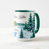 Personalized Yellowstone Winter Scene Coffee Mok (Voorkant rechts)