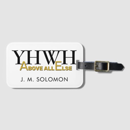 Personalized YHWH YAHWEH Above All Else Christian Bagagelabel (Voorkant (horizontaal))