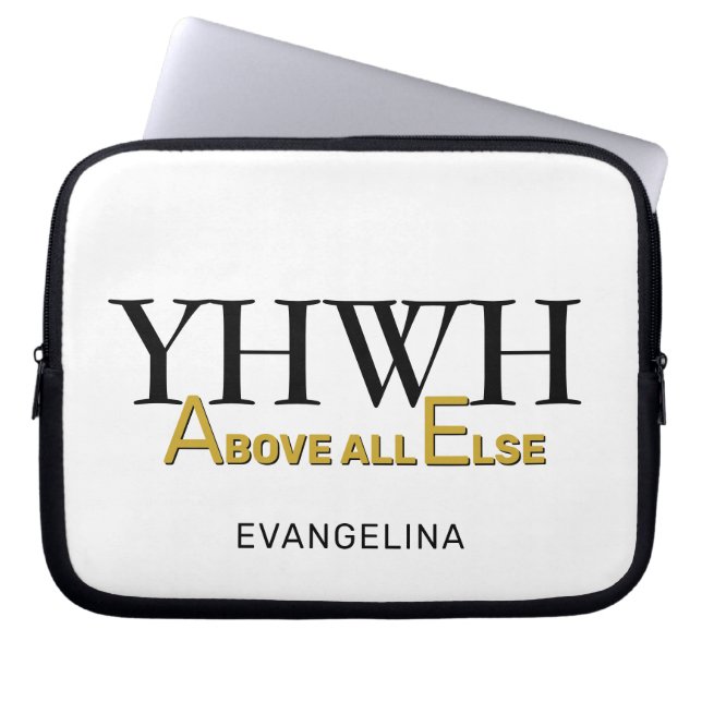 Personalized YHWH YAHWEH Above All Else Christian Laptop Sleeve (Voorkant)