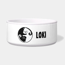 Personalized Ying Yang Cat  Voerbakje