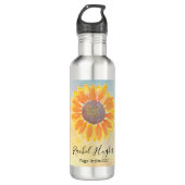 Personalized Yoga Instructor Sunflower Waterfles (Voorkant)