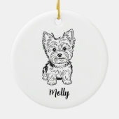 Personalized Yorkie Dog Christmas Keramisch Ornament (Achterkant)