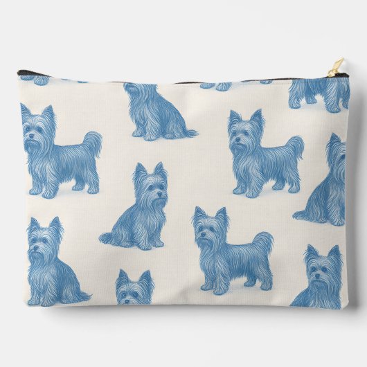 Personalized Yorkshire Terrier Blue Name Gift Cute Etui (Achterkant)