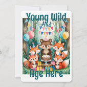 Personalized Young Wild And Age Birthday Party Kaart (Voorkant)