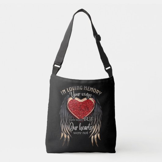 Personalized Your Wings Ready But Our Hearts Crossbody Tas (Voorkant)