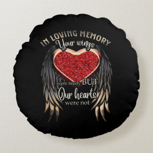 Personalized Your Wings Ready But Our Hearts Rond Kussen
