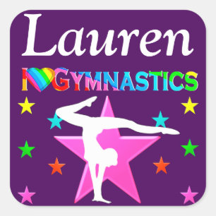 PERSONALIZEN HOOR IK VAN GYMNASTIEK PAARSE STICKER