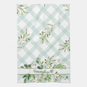 PERSONALIZEN Light Leafy Green Kitchen Towel Theedoek
