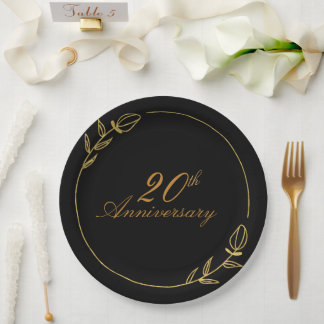 Personalizes Anniversary with Golden Frame Papieren Bordje