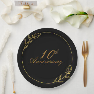 Personalizes Anniversary with Golden Frame Papieren Bordje