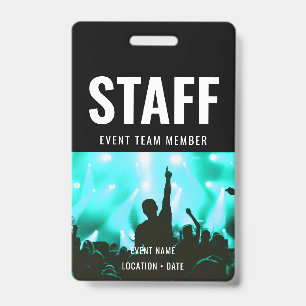 Personeel Aangepaste evenement- of concertnaam Badge