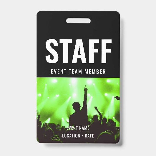 Personeel Aangepaste evenementnaam of concertnaam Badge (Voorzijde)