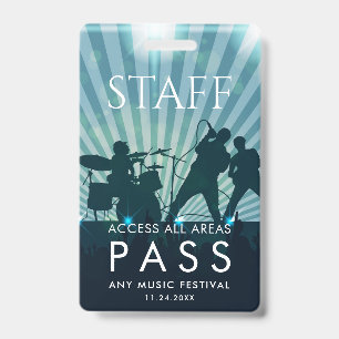 Personeel All Access Pass Muziekfestival Personeel Badge