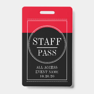 Personeel Alle Access Event Red Black Badge
