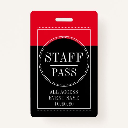 Personeel Alle Access Event Red Black Badge (Voorkant)