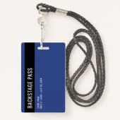 Personeel Backstage Pass Blue ID Badge (Achterkant met draagriem)