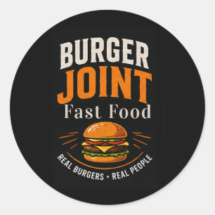 🍔 Personeel Burgerzaak Snel Eet Restaurant Team � Ronde Sticker