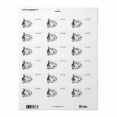 Personeel, Clef en Ledger Music Scale Notes Etiket (Full Sheet)