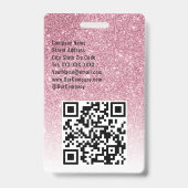 Personeel Custom Event of Concert Pink Glitter Badge (Back)