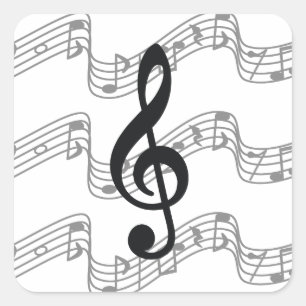 Personeel en Treble Clef Vierkante Sticker