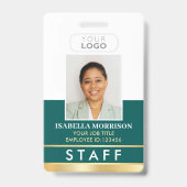 Personeel ID Naam Logo Green Gold Gradient Badge (Voorzijde)