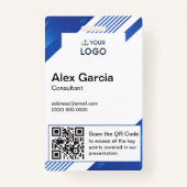 Personeel Logo en QR-code van bedrijf Badge (Voorkant)