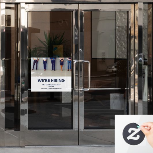 Personeel nu professioneel inhuren aanpassen raamsticker (Kantoordeur)