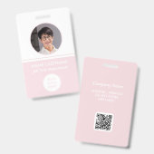 Personeel Roze Logo ID Badge (Voor- en achterkant)