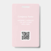 Personeel Roze Logo ID Badge (Achterkant)