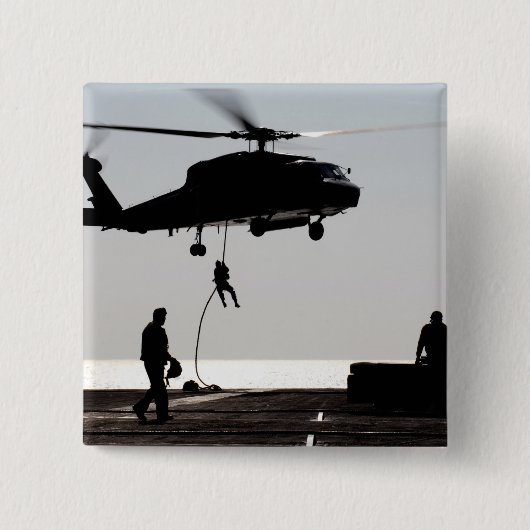 Personeel snel-touw uit een SH-60F Vierkante Button 5,1 Cm (Voorkant)