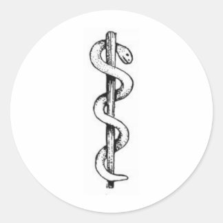 Personeel van Asclepius Ronde Sticker