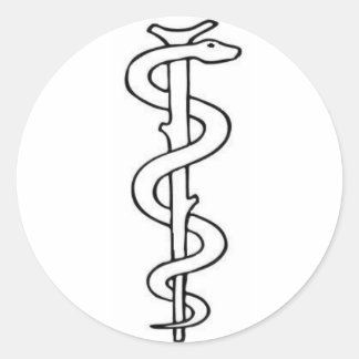     Personeel van Asclepius Ronde Sticker