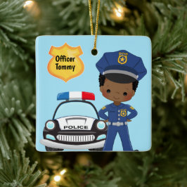 Personeel van de politie en Kind van de patrouille Keramisch Ornament
