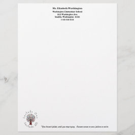 Personeel van de school briefhoofd