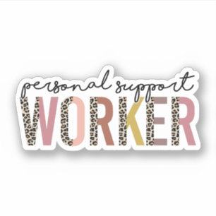 Personeel voor persoonlijke support, PSW, thuiszor Sticker