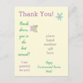 Personeel waardering week hand sanitizer cadeaubon informatiekaartje (Voorkant)