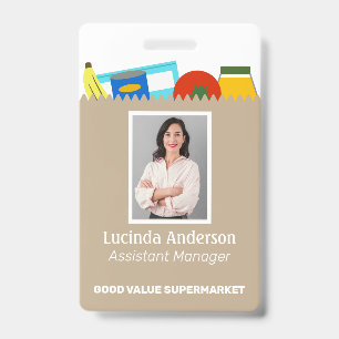 Personeels ID met foto voor supermarktmedewerkers Badge