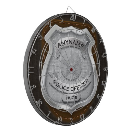 Personeelsagent Sheriff Cop NAME Badge Dartbord (Voorkant Links)