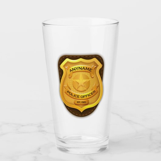 Personeelsagent Sheriff Cop NAME Badge Glas (Voorkant)