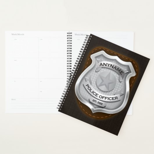 Personeelsagent Sheriff Cop NAME Badge Planner (Display)